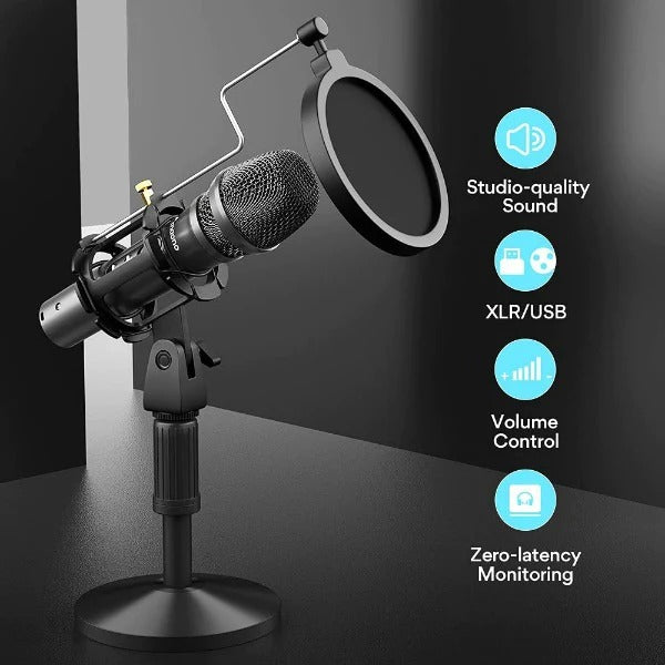 Maono USB / XLR Cardioid Dynamic Broadcast Microphone AUHD300T