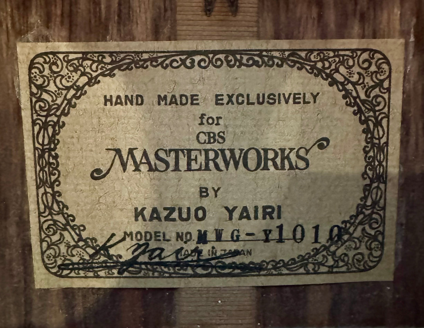 Vintage Kazuo Yairi CBS Masterworks Classical Guitar MWG-Y-1010