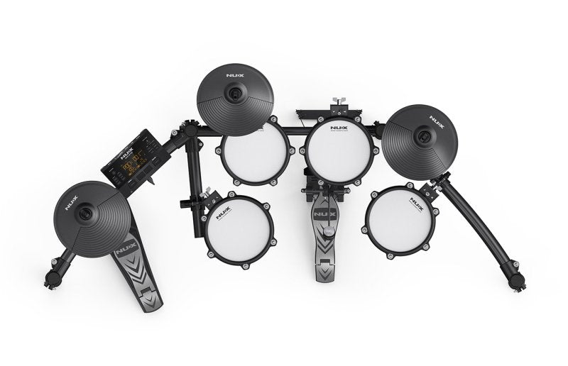 NUX Nu-X All Mesh Head Digital Drum Kit DM-210K with All Mesh Head Digital Drum Kit with Motorcycle Style Drum Throne