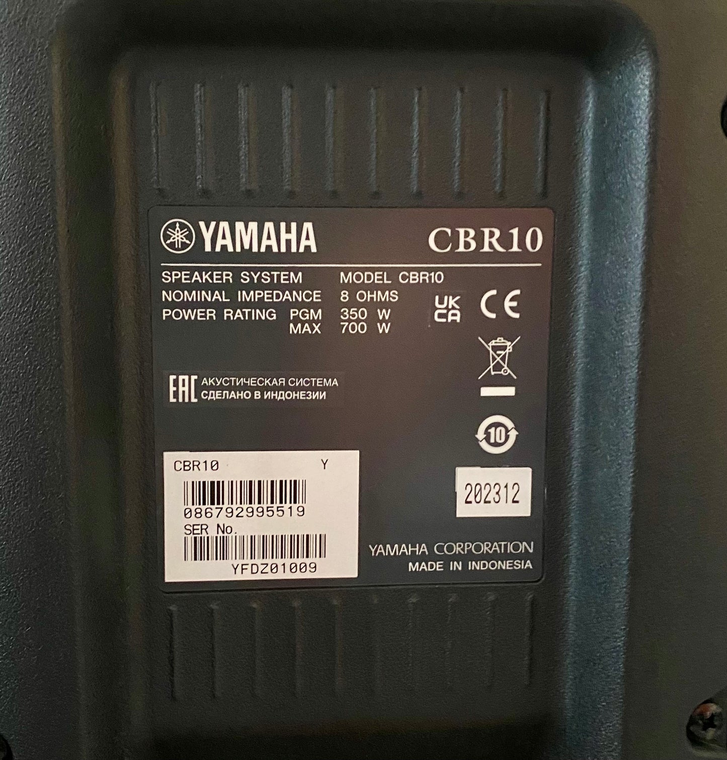 Pair (2) Yamaha CBR10 Passive Speakers Used - Consignment