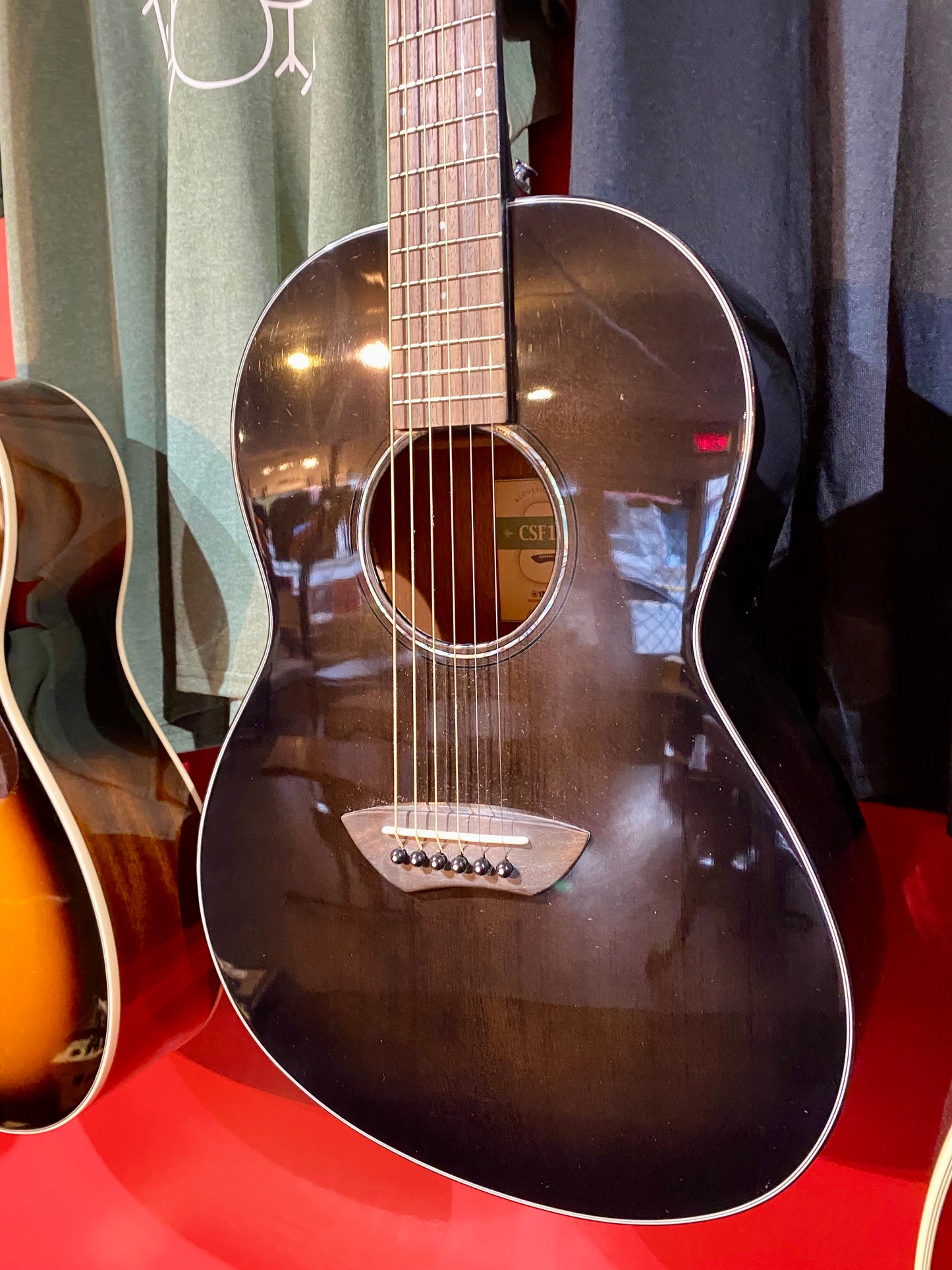 Yamaha CSF1M Parlor Size Acoustic Electric Guitar w/Bag - Translucent Black Used Consignment