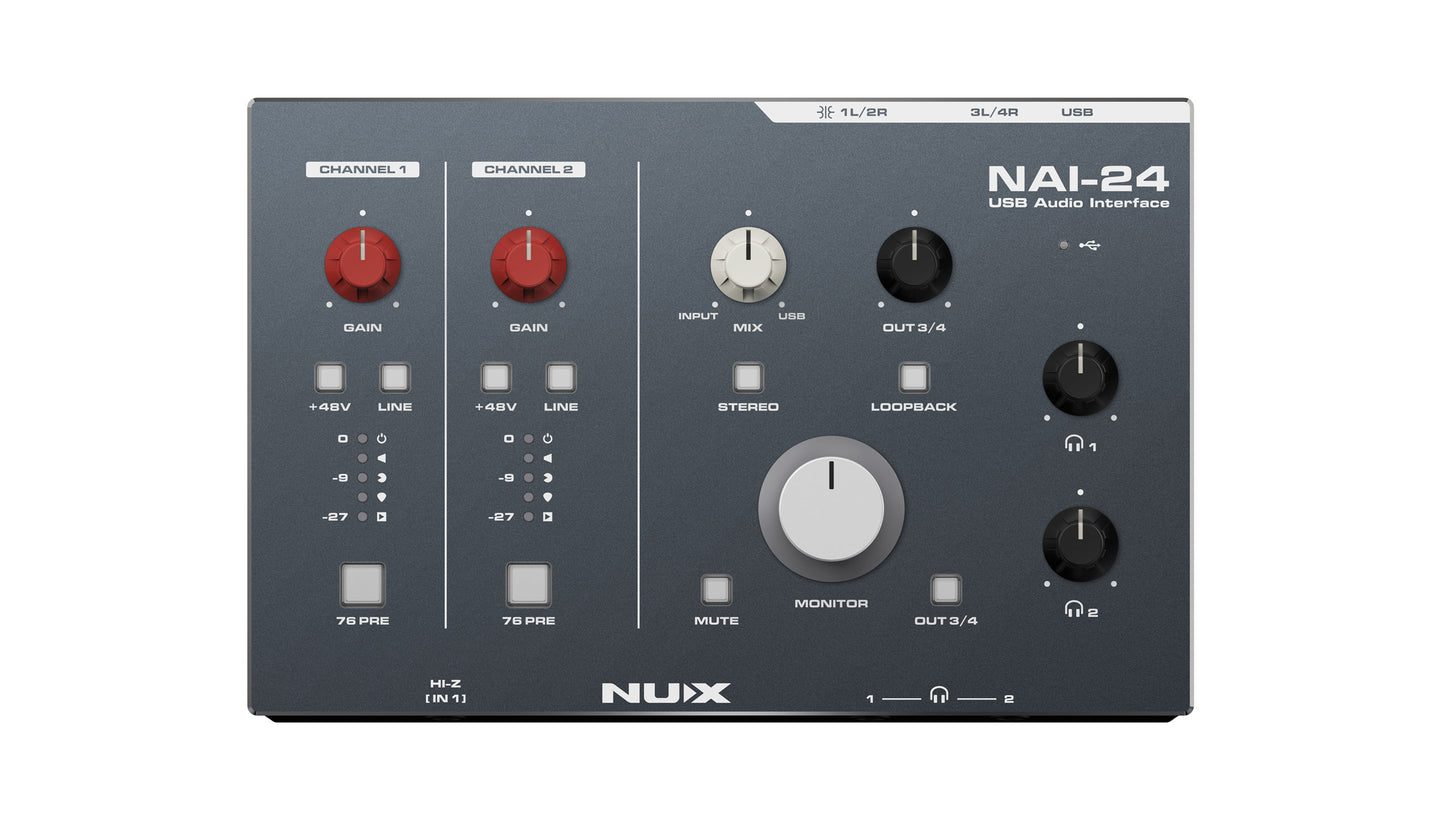 NuX NAI-24 2-In / 4-Out USB Audio Interface