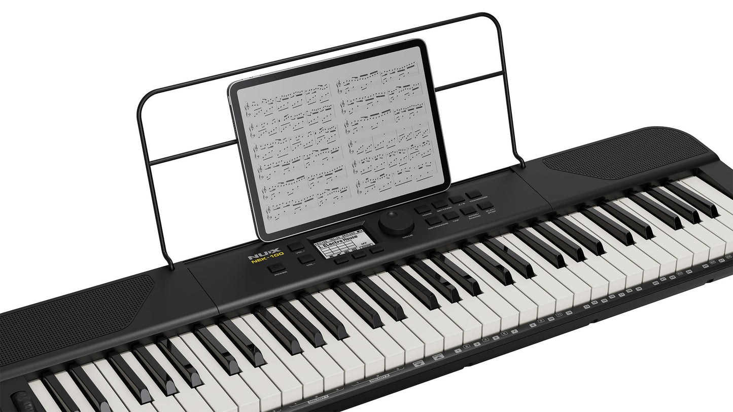 NUX NEK-100 61-Key Portable Keyboard with Touch Response, Rechargeable Battery & Bluetooth