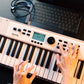 NUX NEK-110 61-Key Portable Keyboard with 700 Tones, White
