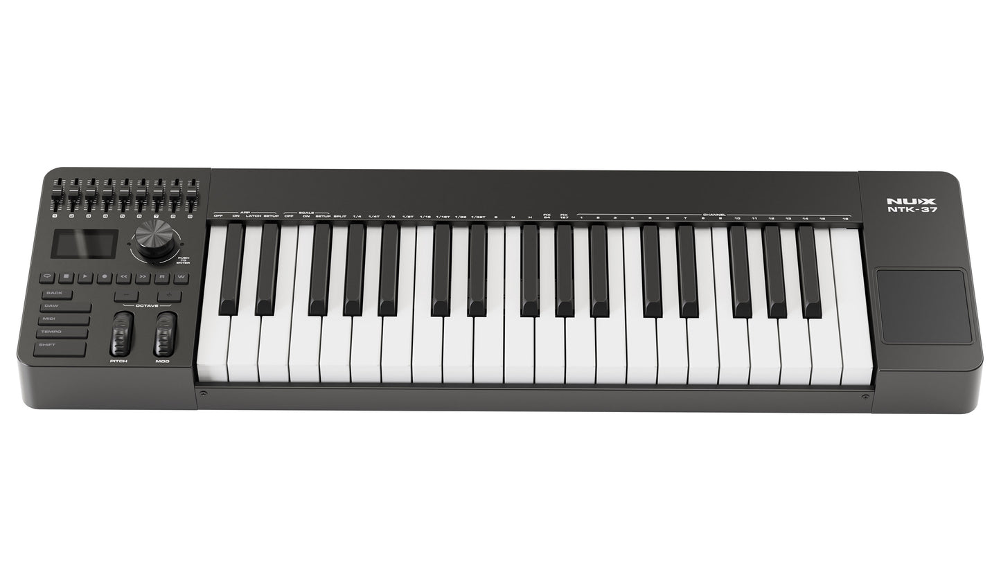 NUX NTK-37 37-Key MIDI Keyboard Controller, Black