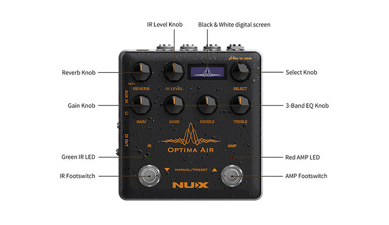 NuX Dual-Switch Acoustic Guitar Simulator OPTIMA-AIR