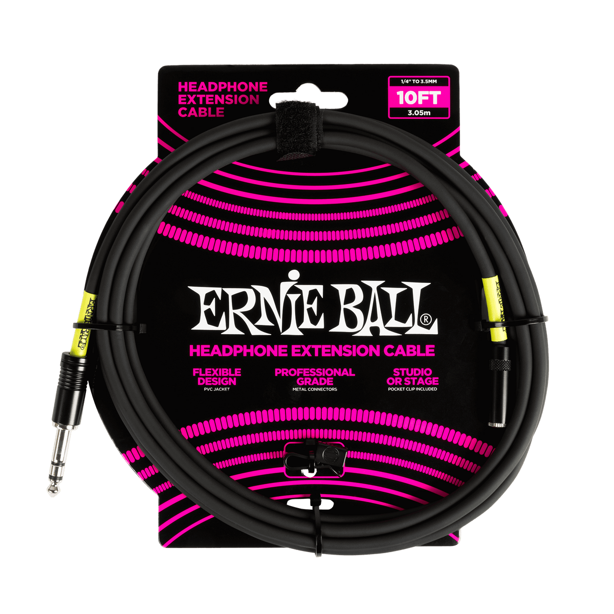 Ernie Ball Headphone Extension Cable 1/4'' to 3.5mm - 10 foot 6422EB