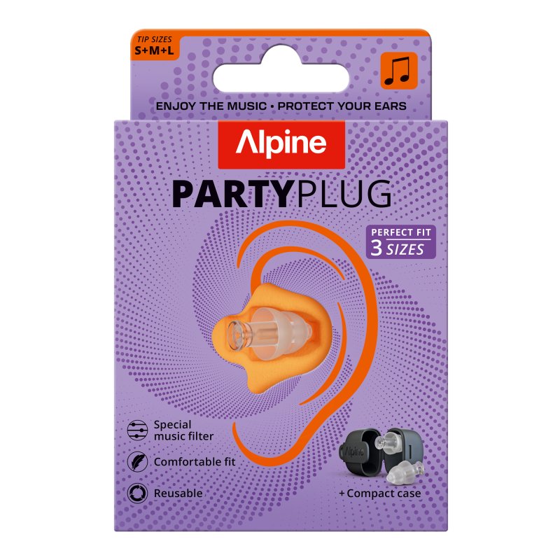 Alpine Hearing Protection Hearing Protection PartyPlug Earplugs, Transparent