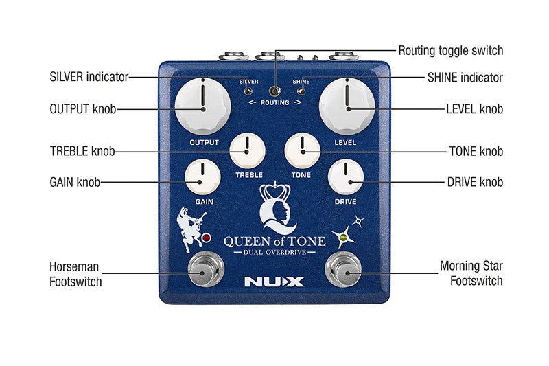NUX NDO-6 Queen Of Tone Dual Overdrive Effects Pedal