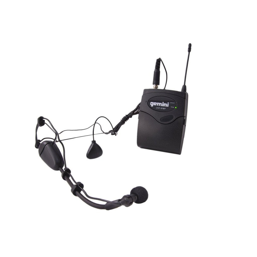 Gemini Dual Channel Wireless Headset Lavalier Microphone System, UHF-02HL-S12