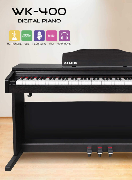 NUX WK-400 88-Key Digital Piano With Dynamic Curves, Black