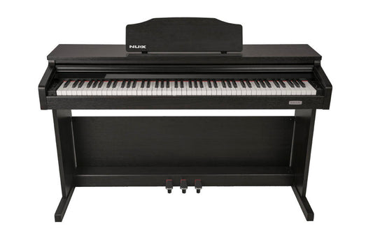 NUX WK-520 Upright 88-Key Digital Piano With 4 Dynamic Curves, Dark Wood Finish