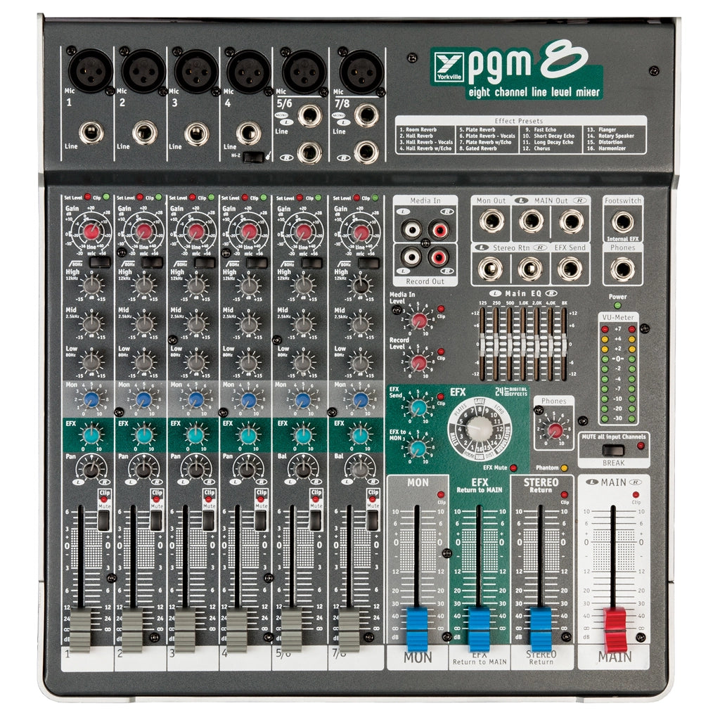 Yorkville Sound 8-Channel Passive Mixer PGM8