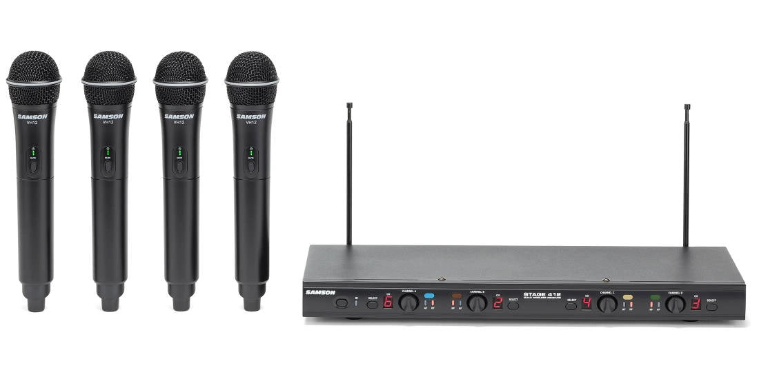 Samson Stage 412 Frequency-Agile, Quad-Channel Handheld VHF Wireless System - E (173MHz - 198MHz)
