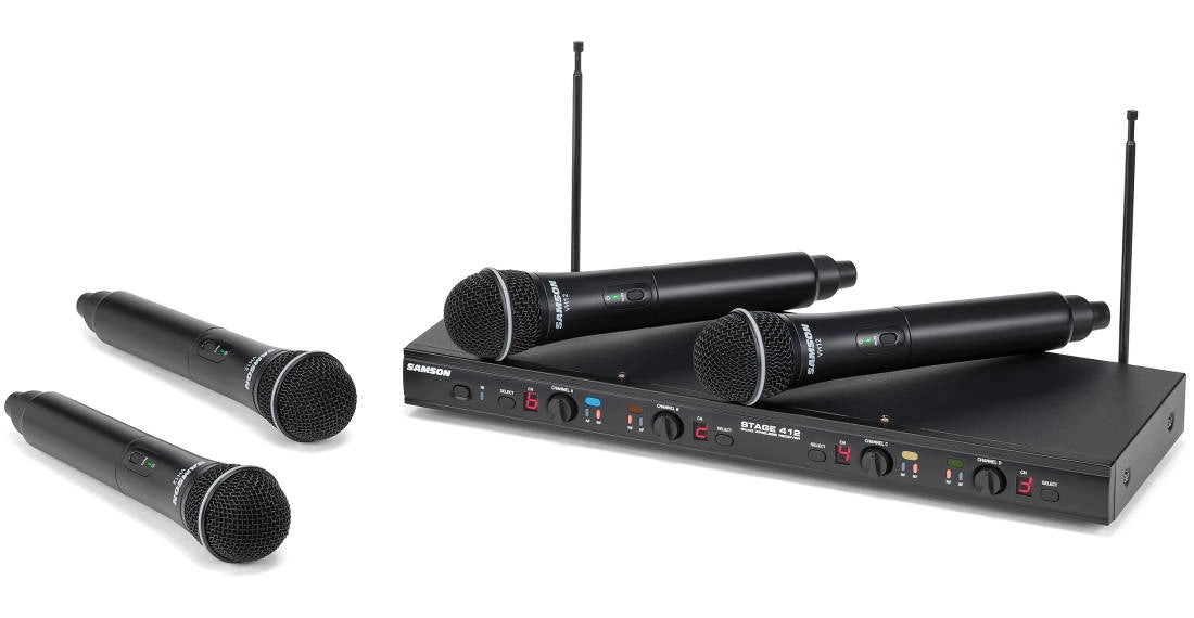 Samson Stage 412 Frequency-Agile, Quad-Channel Handheld VHF Wireless System - E (173MHz - 198MHz)