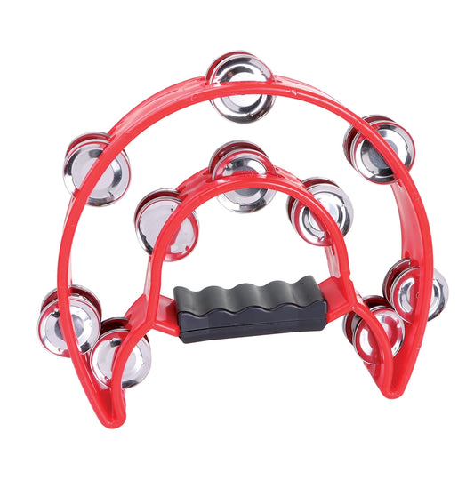Granite Percussion Half-moon Tambourine with Inside Row – Red GP-TAMB2R