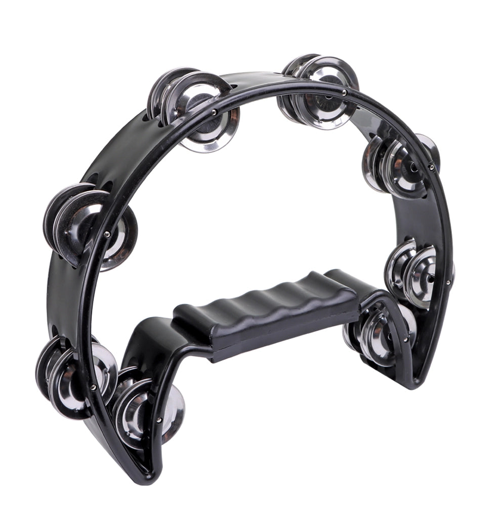 Granite Percussion Half-Moon Plastic Tambourine - Black GP-TAMB5