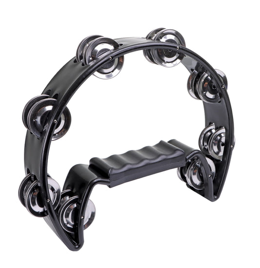 Granite Percussion Half-Moon Plastic Tambourine - Black GP-TAMB5