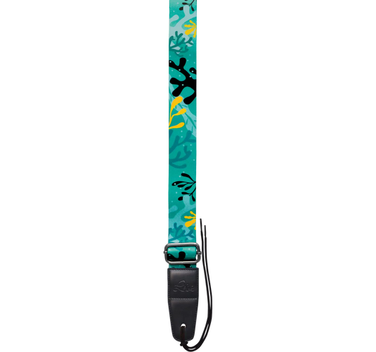 Leho Colourful Ukulele Strap Tropical Sea Life Green LH-STR-TSLG