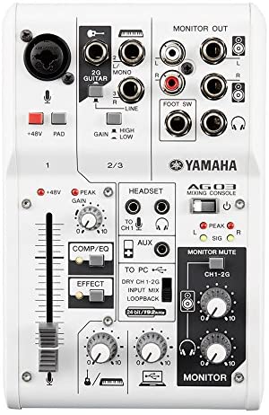 Yamaha AG03 Multi-Purpose 3 Channel USB Mixer and Audio Interface