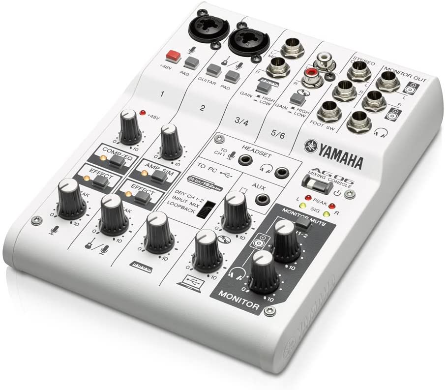 Yamaha AG06 Multi-Purpose 6 Channel USB Mixer and Audio Interface