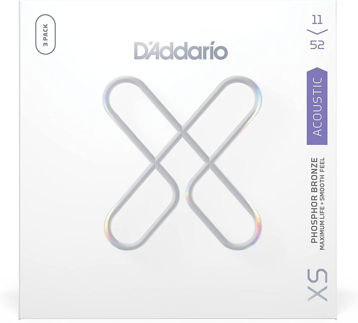 D'Addario 3-Pack XS Coated Acoustic Phosphor Bronze Strings