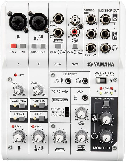 Yamaha AG06 Multi-Purpose 6 Channel USB Mixer and Audio Interface