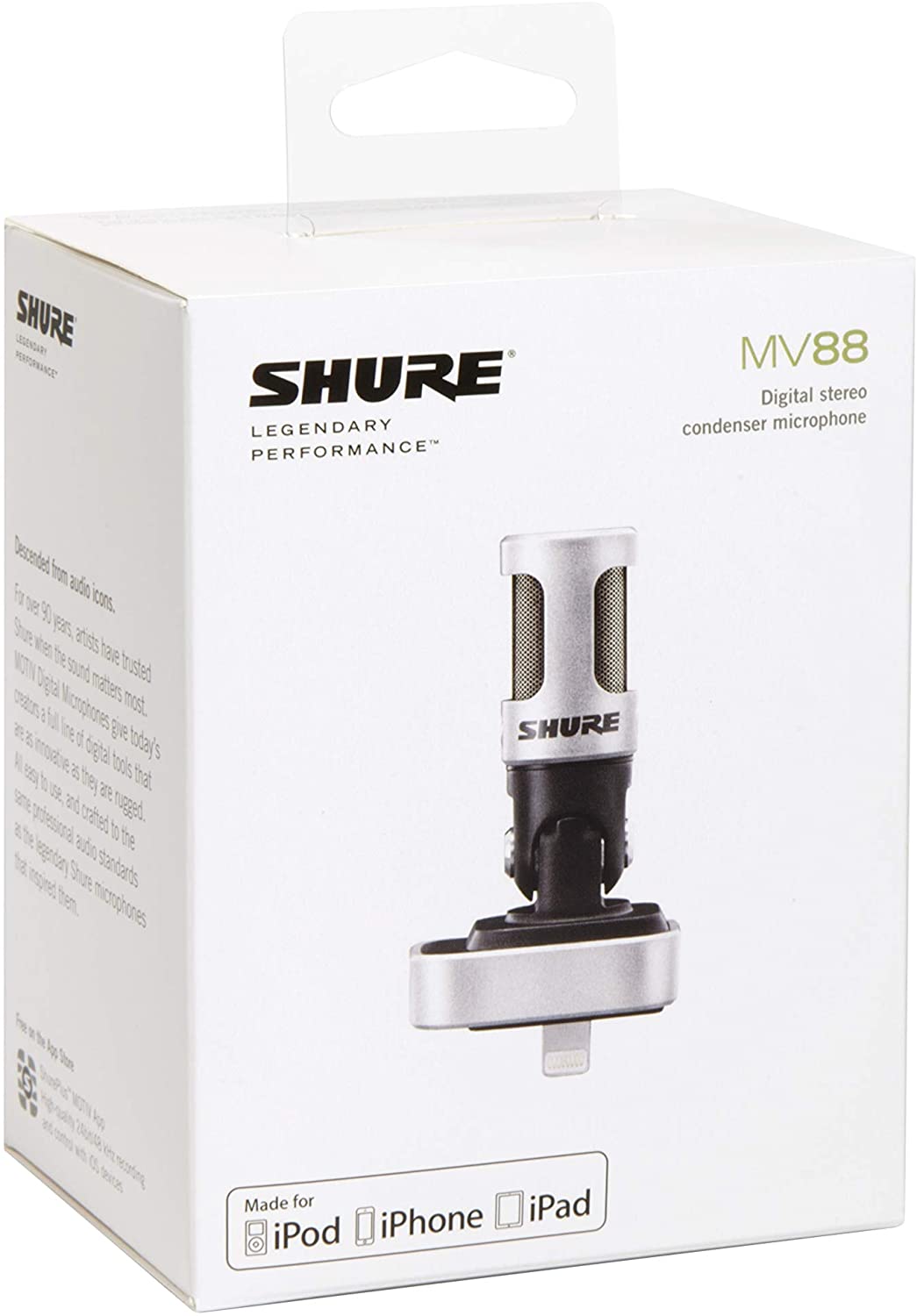 Shure MV88 iOS Stereo Condenser Mic with Lightning Connector - iPad iPhone  iPod