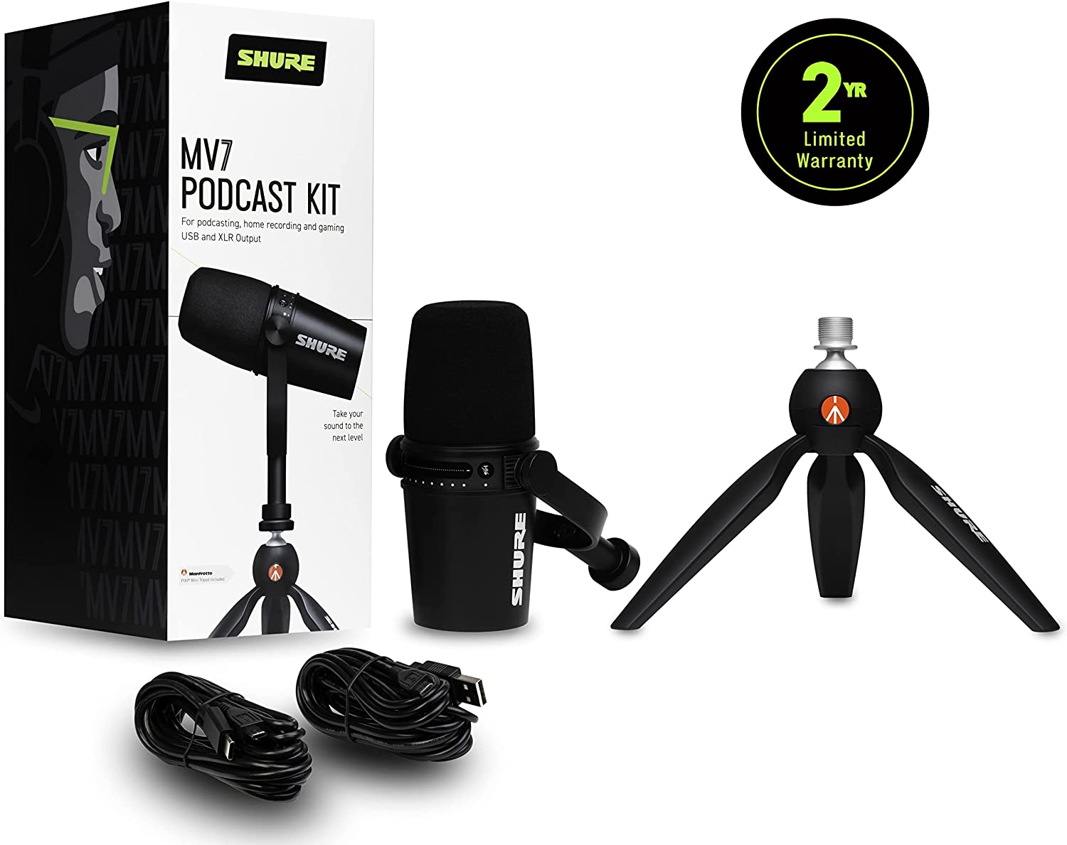 Shure MV7-K-BNDL Shure Black Podcasting Microphone Pack