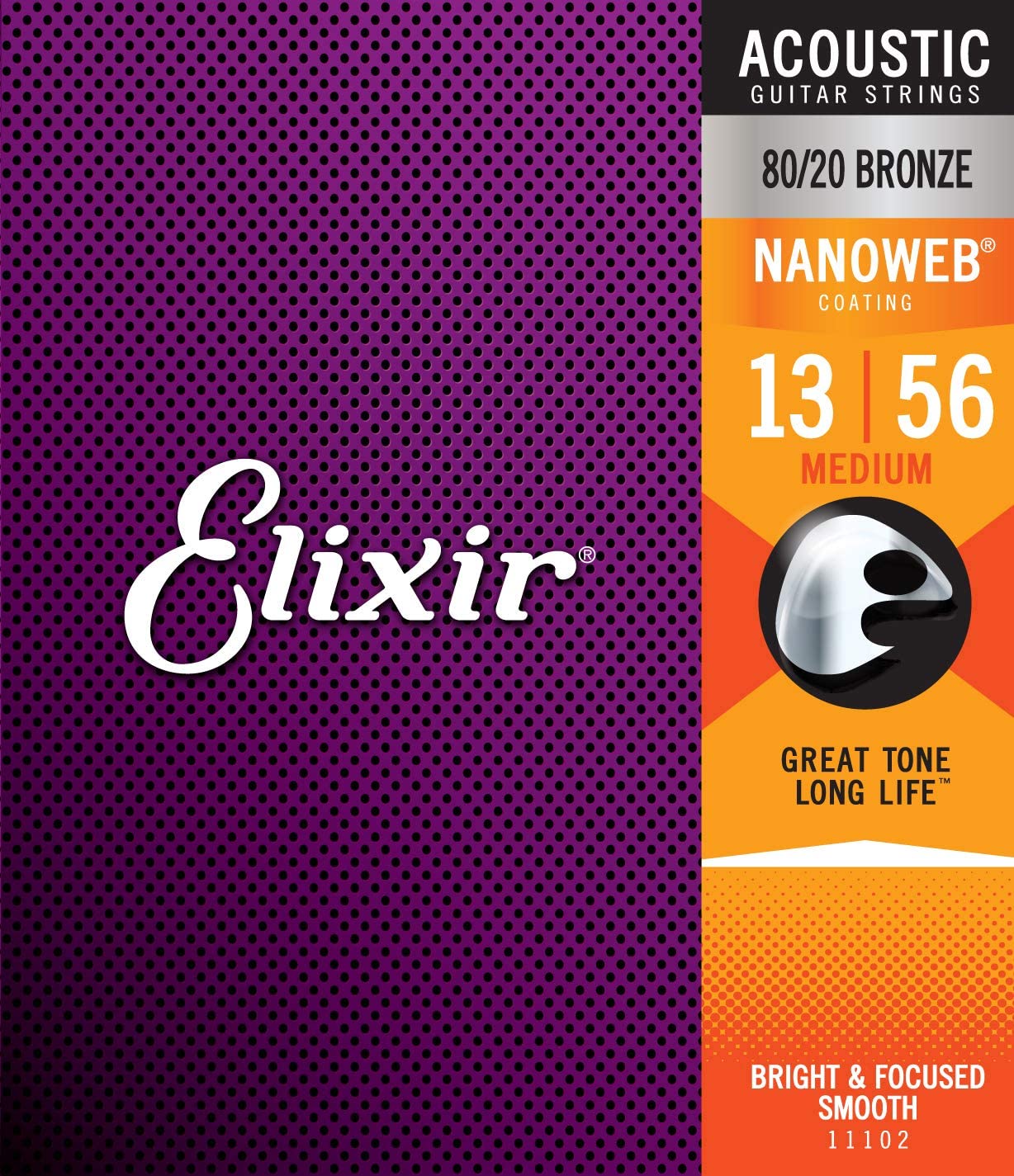 Elixir 80/20 Bronze Nanoweb Acoustic Guitar Strings