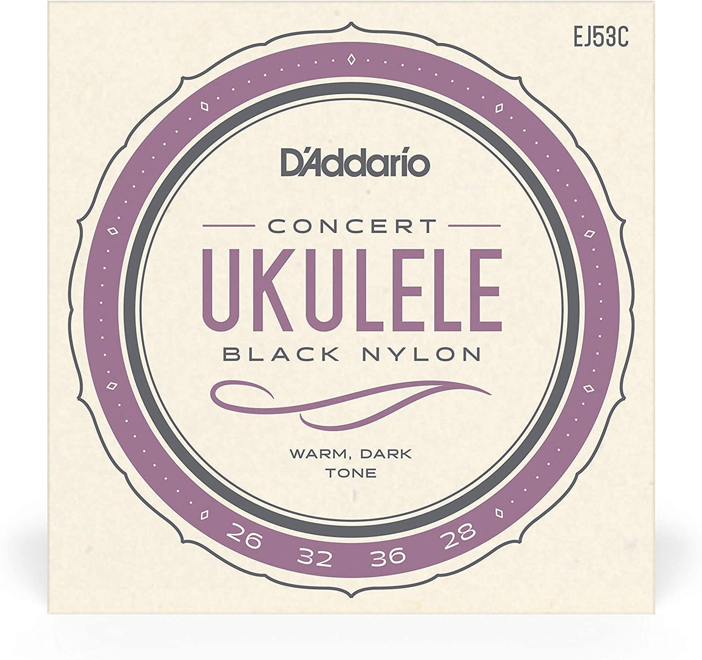D'Addario Black Nylon Ukulele Strings EJ53