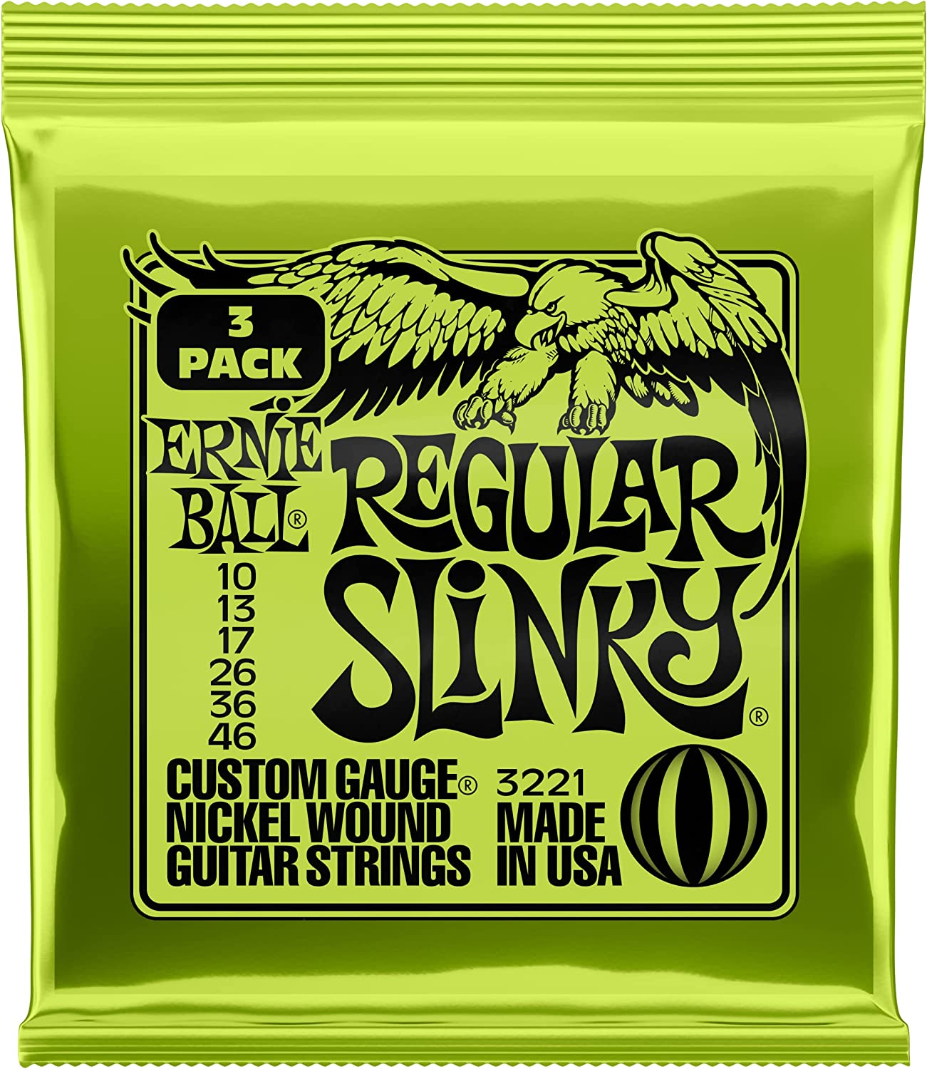 Ernie Ball Slinky Electric Guitar Strings 3 - Pack