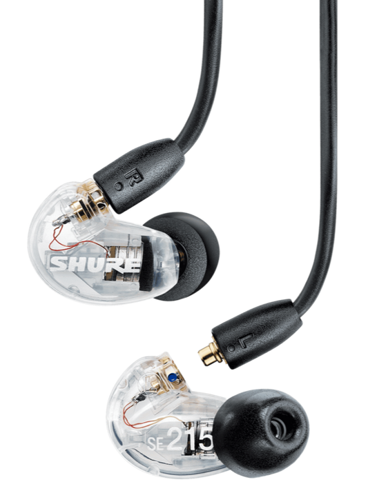 Shure SE215 Sound Isolating In-Ear Monitors, Clear - Rockit Music Canada