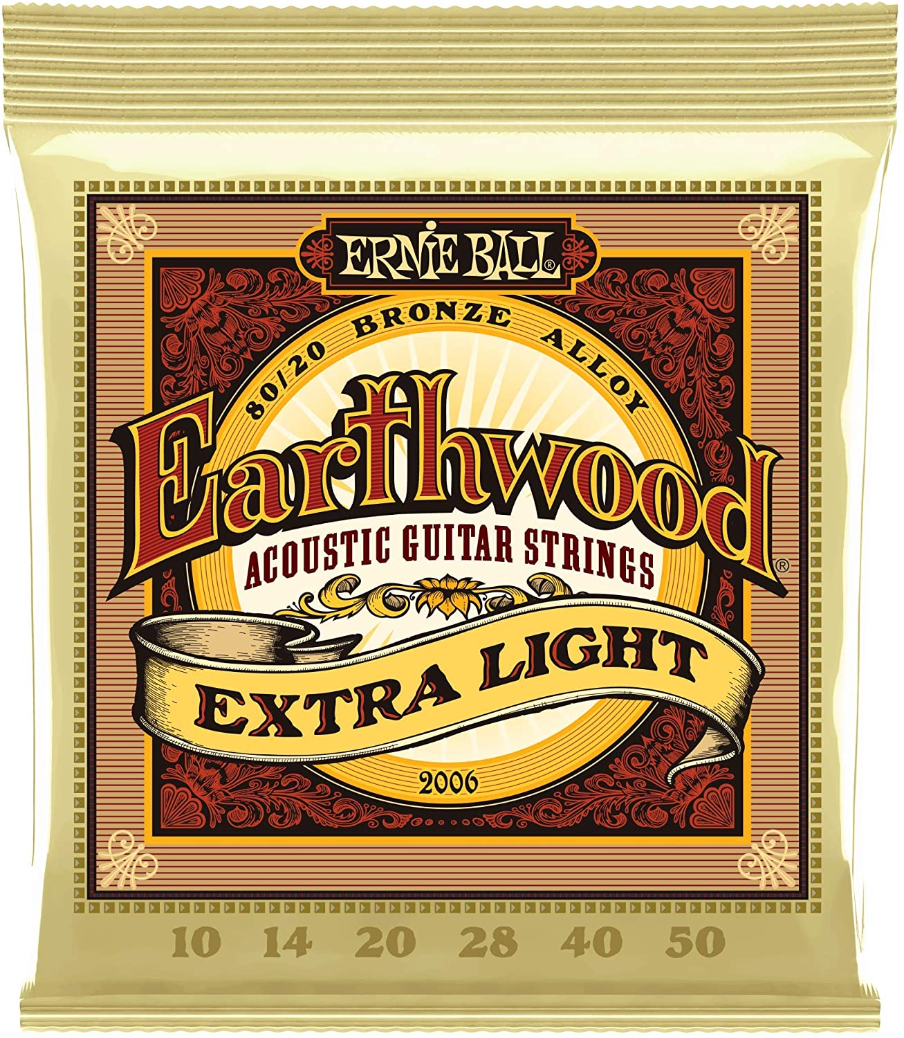 Ernie Ball Earthwood Acoustic Guitar Strings 80/20 Bronze