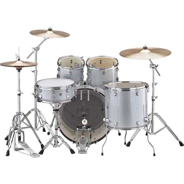 Yamaha Rydeen Drum Set SILVER GLITTER With Hardware & Paiste Cymbals RDP0561 SLG 10,12, 14FT, SD, 20 - Rockit Music Canada