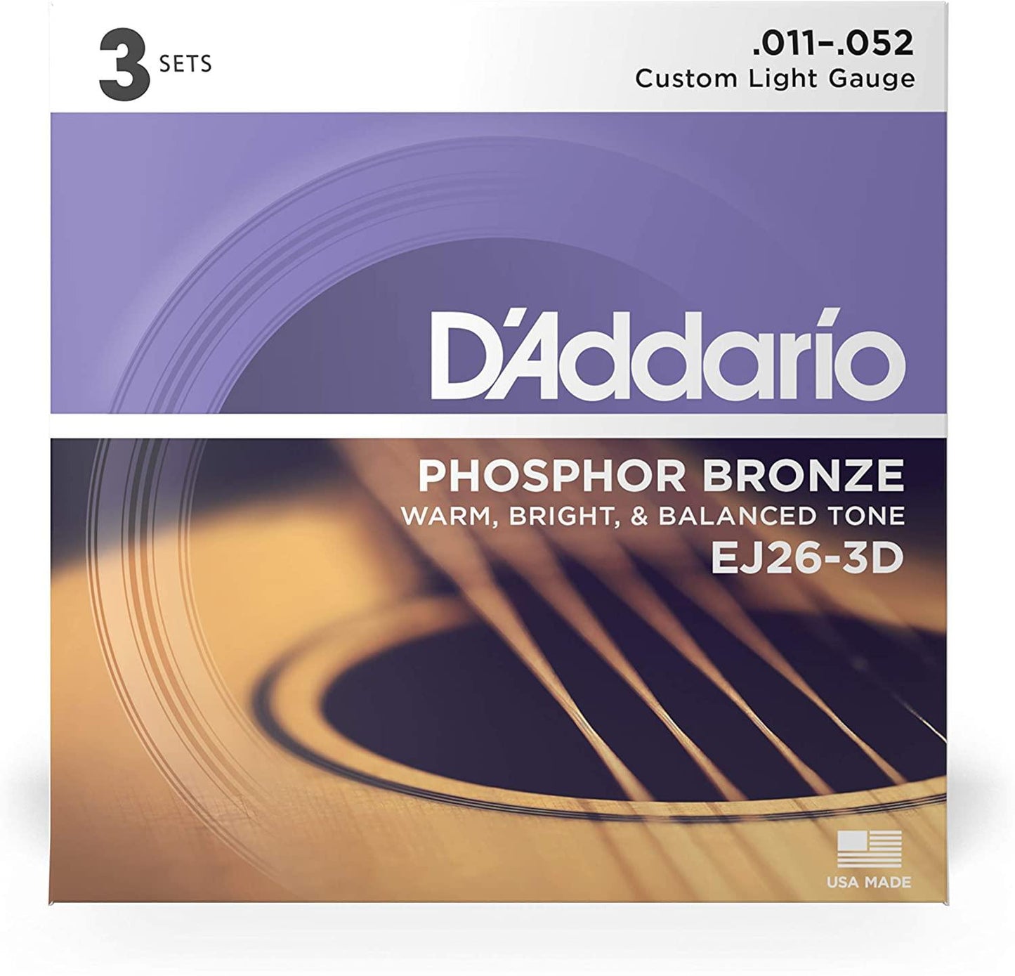 D'Addario 3-Pack Phosphor Bronze Acoustic Guitar Strings - Rockit Music Canada