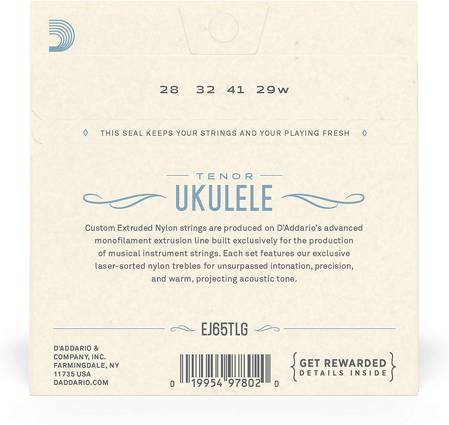 D'Addario EJ65TLG Pro-Arté Custom Extruded Nylon Ukulele Strings Tenor Low-G - Rockit Music Canada