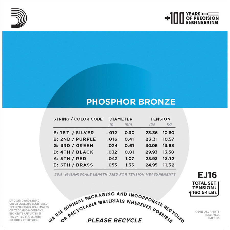 D'Addario Phosphor Bronze Acoustic Guitar Strings