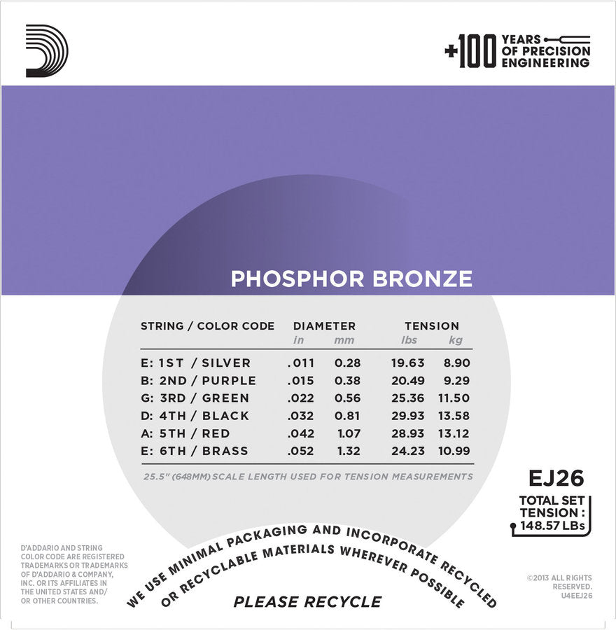 D'Addario Phosphor Bronze Acoustic Guitar Strings