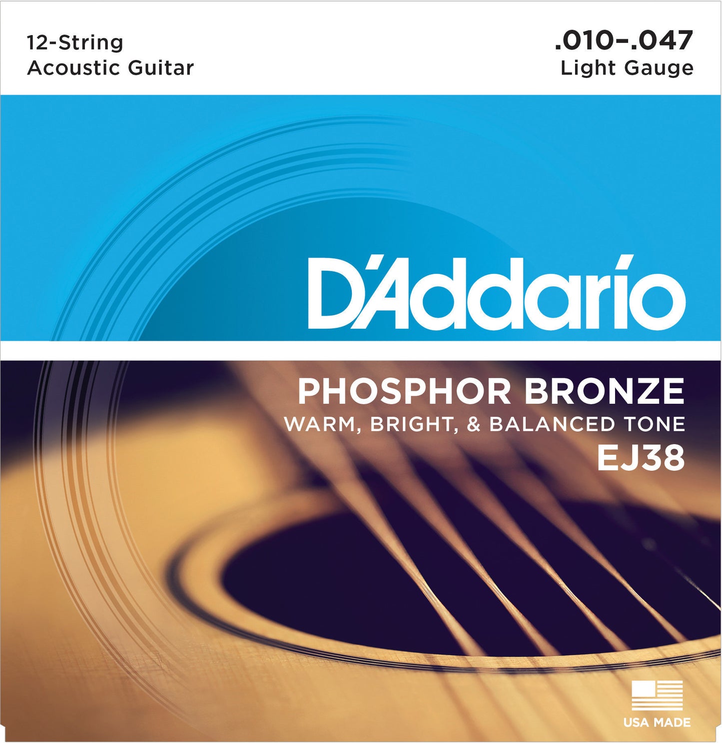 D'addario Phosphor Bronze Acoustic Guitar Strings 12 String