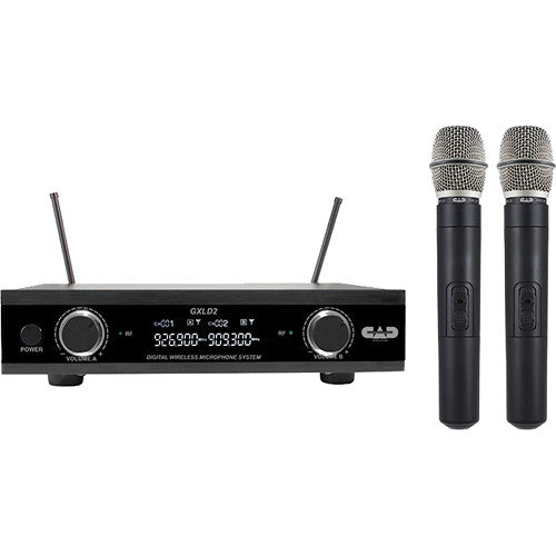 CAD Digital Wireless Dual Handheld Microphone System With D38 Capsule AH Frequency Band GXLD2HHAH