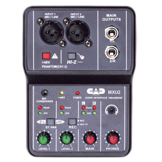 CAD Audio 2-Channel Mixer With Phantom Power And Digital Effects