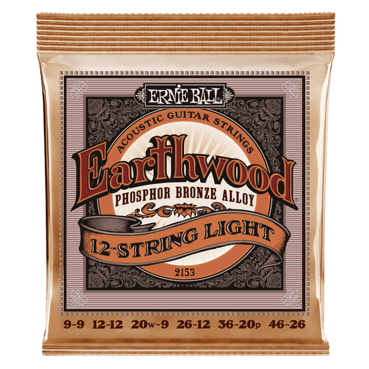 Ernie Ball Earthwood Phosphor Bronze Acoustic Guitar Strings 12 String Light 2153EB
