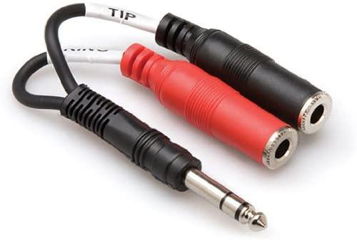 HOSA YPP-117 1/4 IN TRS TO DUAL 1/4 IN TSF CABLE 6 Inch - Rockit Music Canada