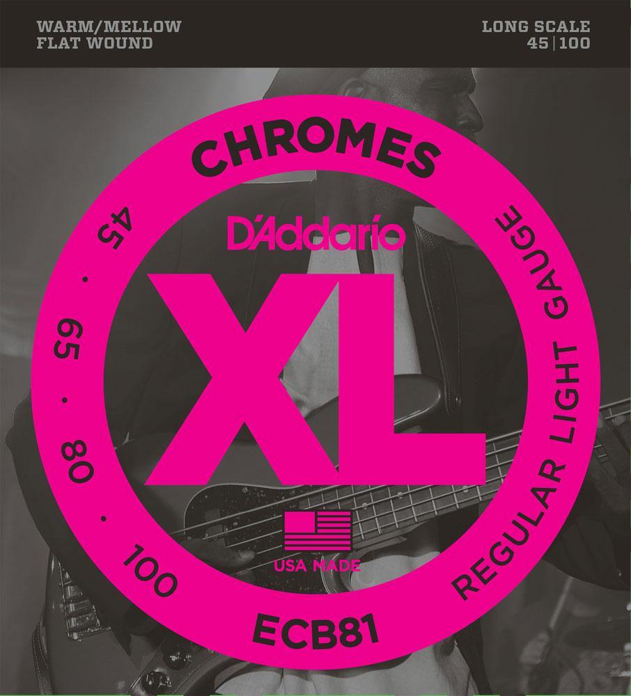 D'Addario Chromes Flat Wound Electric Bass Strings - Rockit Music Canada