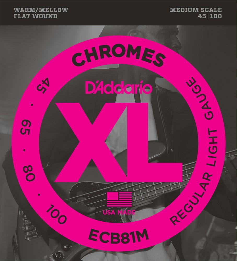 D'Addario Chromes Flat Wound Electric Bass Strings - Rockit Music Canada