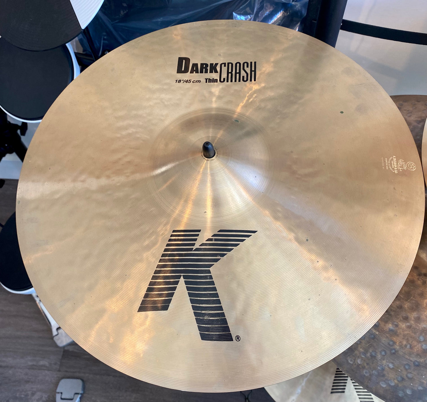 Zildjian 18" K Dark Thin Crash Cymbal K0904 - Used