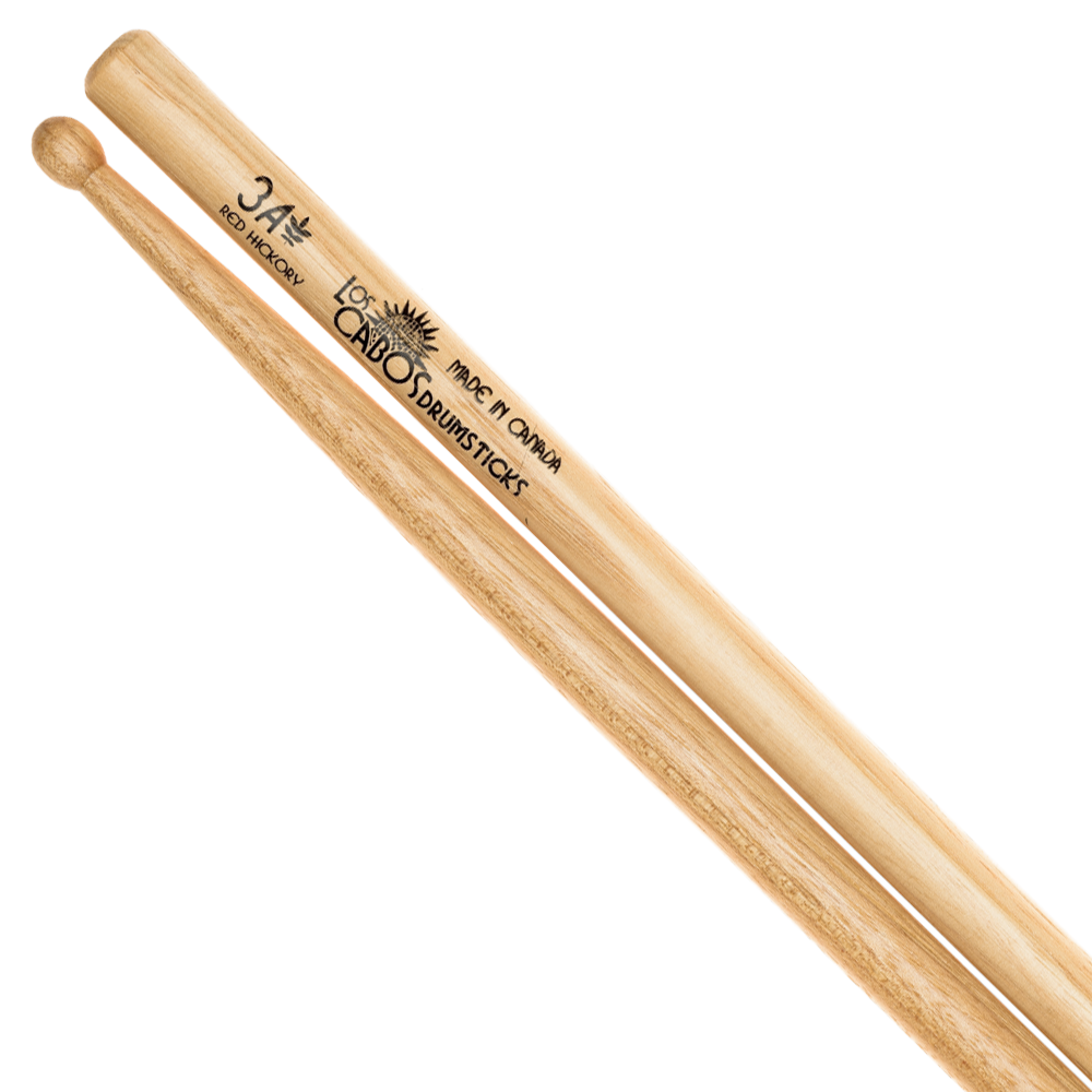 Los Cabos 3A Red Hickory Drumsticks LCD3ARH Made In Canada - Pair